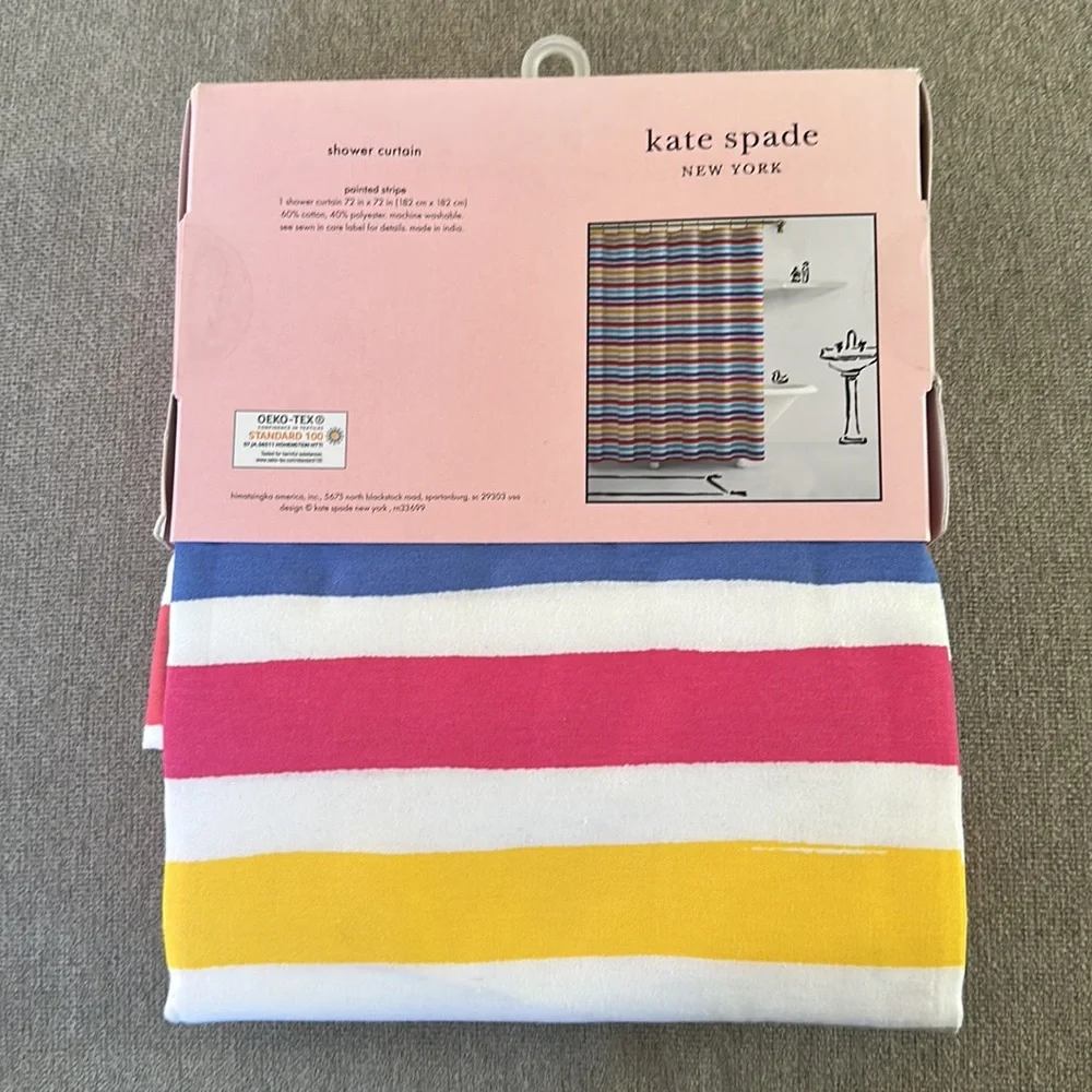 New with tags! Kate Spade painted stripe shower curtain ♠️